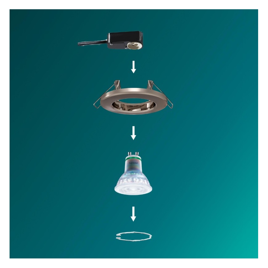 Philips - Luminaria empotrable LED RGBW regulable PERIDOT 1xGU10/6,5W/230V 2700-6500K plateada