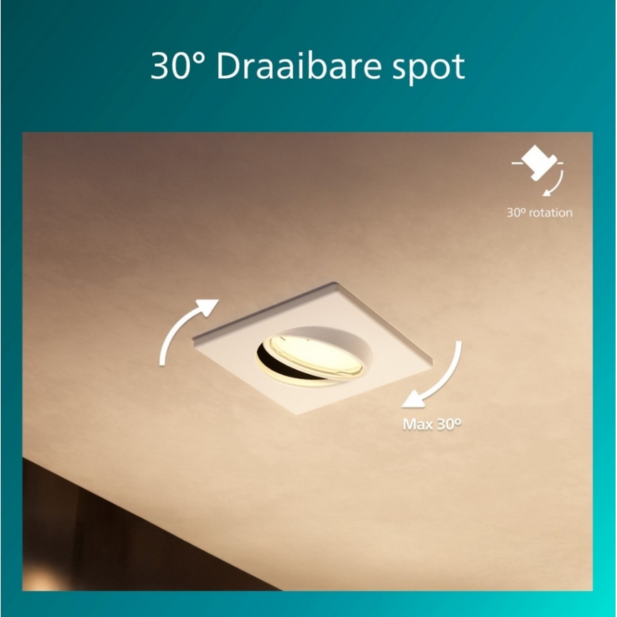 Philips - Luminaria empotrable PERIDOT 1xGU10/7W/230V blanca