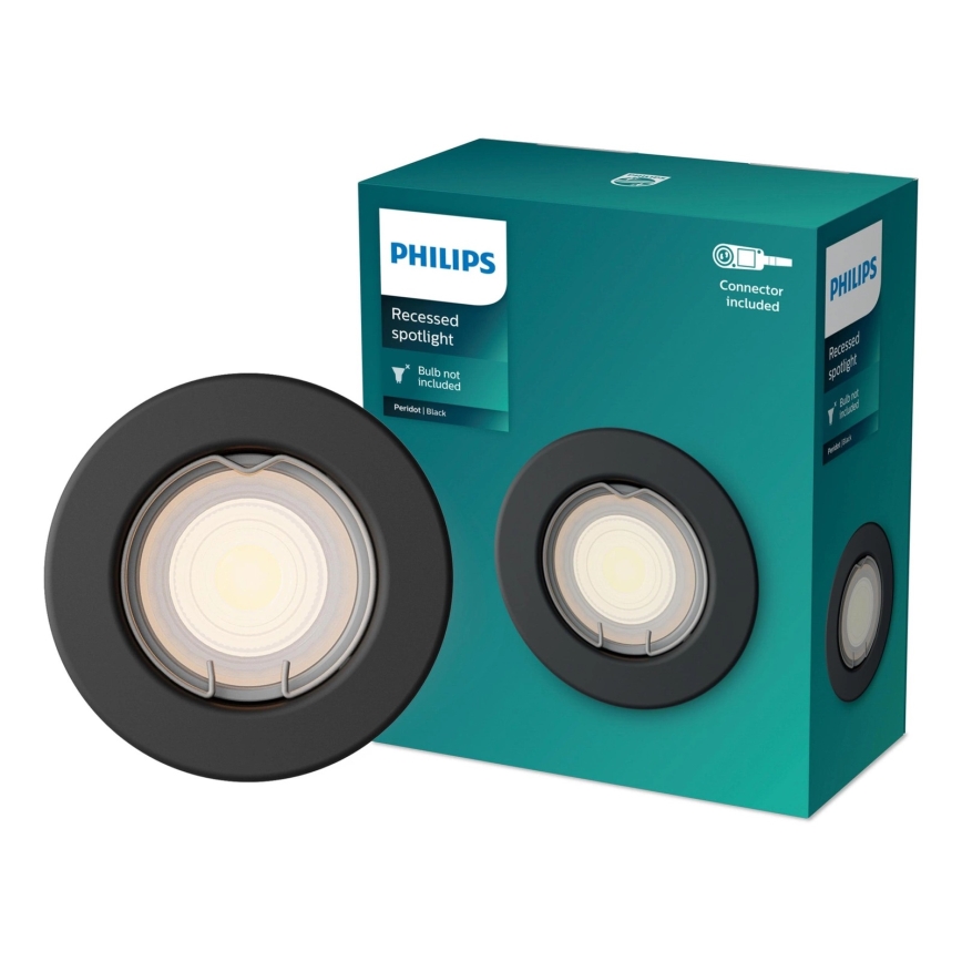 Philips - Luminaria empotrable LED RGBW regulable PERIDOT 1xGU10/6,5W/230V 2700-6500K negro