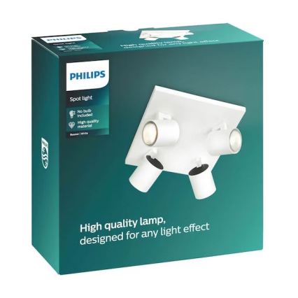 Philips - Foco empotrable LED RGBW regulable RUNNER 4xGU10/6,5W/230V 2700-6500K blanco