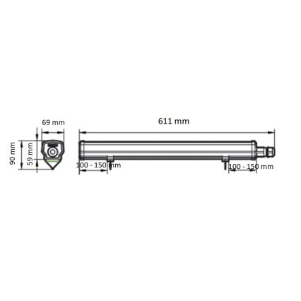 Philips - Luminaria técnica LED tipo fluorescente LEDINAIRE, 15 W/230 V, 60 cm, IP66
