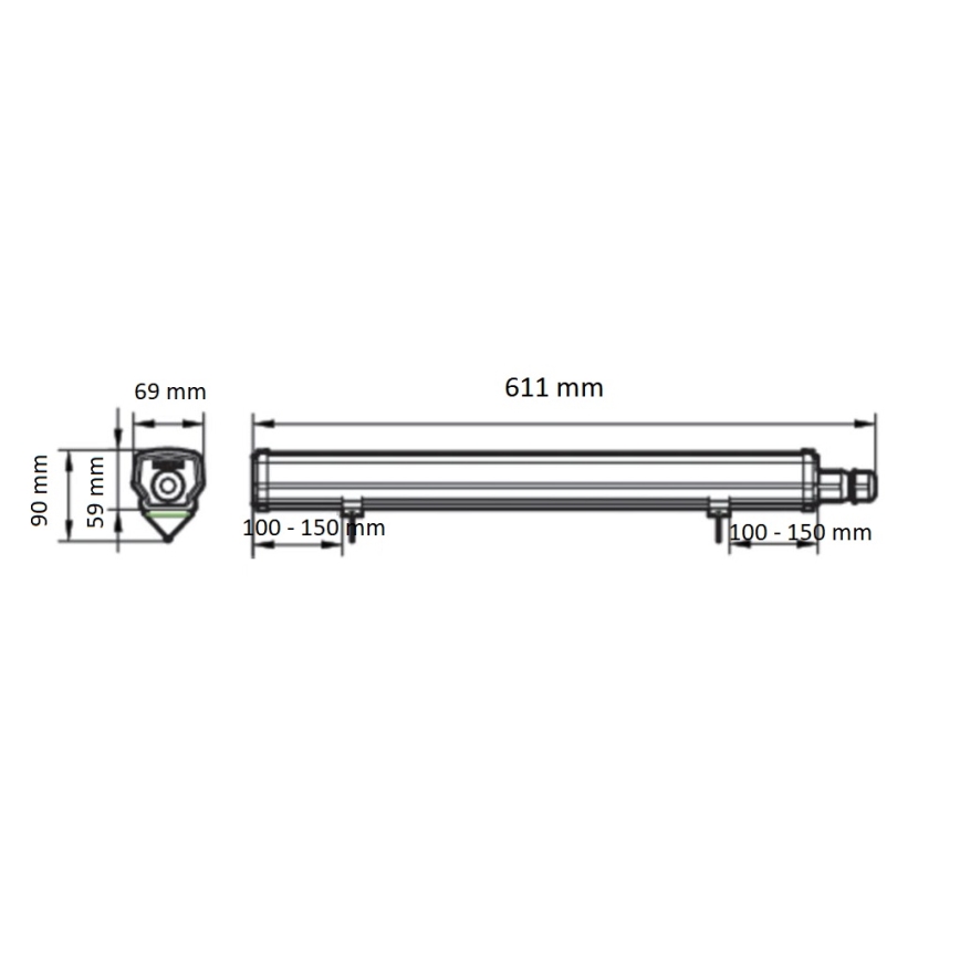 Philips - Luminaria técnica LED tipo fluorescente LEDINAIRE, 15 W/230 V, 60 cm, IP66