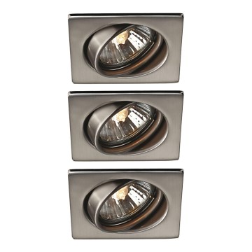 Philips Massive 59323/17/PN - SET 3x Iluminación para el baño QUARTZ 1xGU10/50W/230V