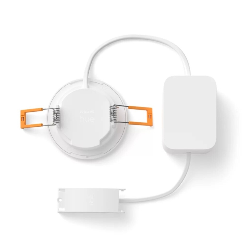 Philips - Juego de 2 downlights empotrables para baño LED RGBW regulables Hue SLIM LED/8,3W/230V 2000-6500K blanco IP44
