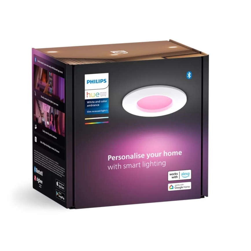 Philips - Juego de 2 downlights empotrables para baño LED RGBW regulables Hue SLIM LED/8,3W/230V 2000-6500K blanco IP44