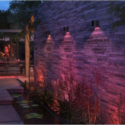 Philips - Juego de 2 apliques de pared para exterior LED RGBW regulables Hue RESONATE LED/8W/230V 2000-6500K IP44