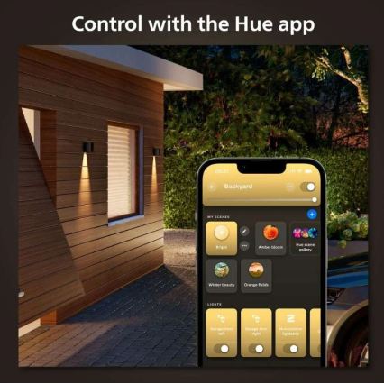 Philips - Juego de 2 apliques de pared para exterior LED RGBW regulables Hue RESONATE LED/8W/230V 2000-6500K IP44