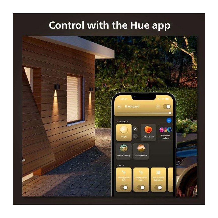 Philips - Juego de 2 apliques de pared para exterior LED RGBW regulables Hue RESONATE LED/8W/230V 2000-6500K IP44