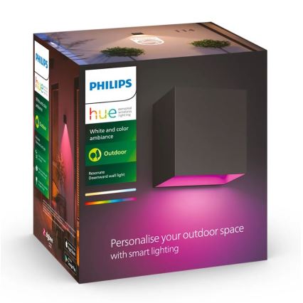 Philips - Juego de 2 apliques de pared para exterior LED RGBW regulables Hue RESONATE LED/8W/230V 2000-6500K IP44