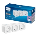 Philips - Pack de 3 enchufes inteligentes SCHUKO 2300W Wi-Fi