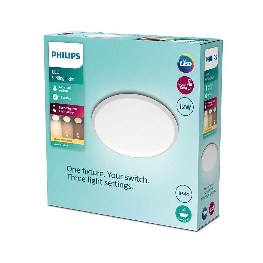 Philips - Plafón de baño LED Regulable SCENE SWITCH LED/12W/230V IP44