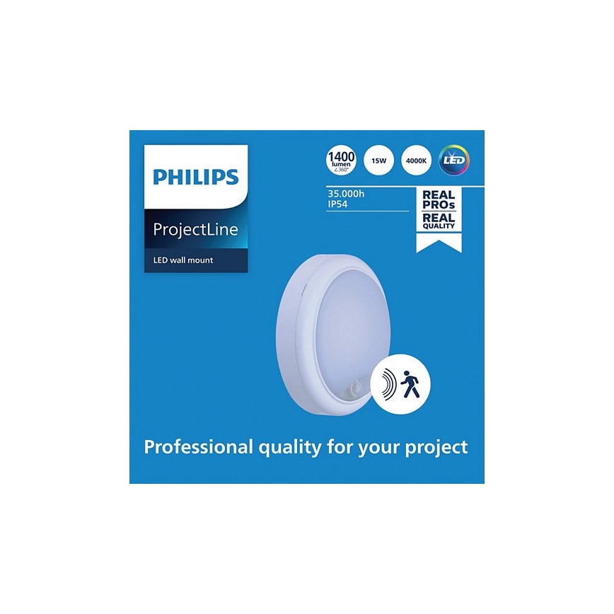 Philips - Lámpara de pared LED con sensor PROJECTLINE LED/15W/230V IP54