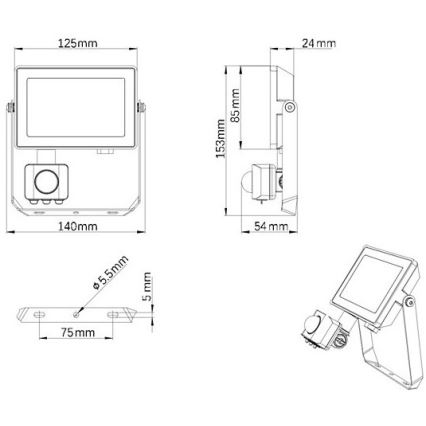 Philips - Proyector LED de exterior con sensor PROJECTLINE LED/20W/230V IP65 4000K