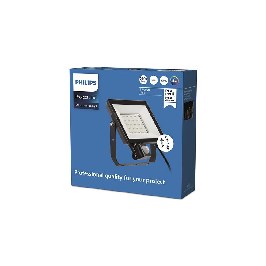 Philips - Proyector LED de exterior con sensor PROJECTLINE LED/30W/230V IP65 3000K