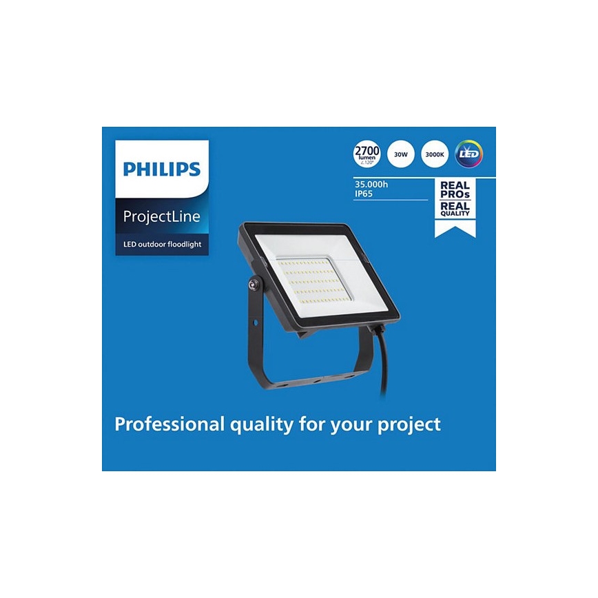 Philips - Proyector LED para exteriores PROJECTLINE LED/30W/230V IP65 3000K
