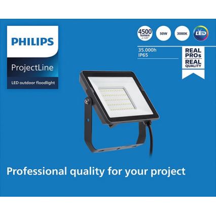 Philips - Proyector LED para exteriores PROJECTLINE LED/50W/230V IP65 3000K