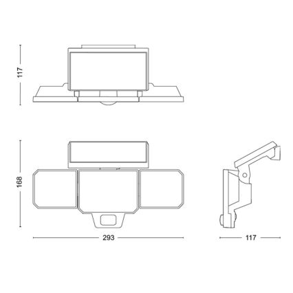 Philips - Proyector LED solar de pared con sensor de movimiento y crepuscular NYSIL 3xLED/8,7W/3,7V 2000 mAh IP65