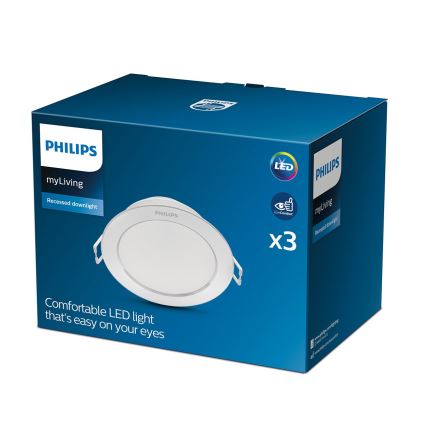 Philips - SET 3x Lámpara empotrable LED 1xLED/3,5W/230V 2700K