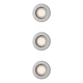 Philips - Set de 3 luminarias empotradas PERIDOT 1xGU10/7W/230V color plateado