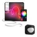 Philips - Tira LED RGBW regulable para exterior Hue FLUX 5m LED/30W/230V 2200-6500K IP67 + sensor de movimiento