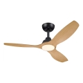 Philips - ventilador de techo LED regulable OLAS LED/24W/230V diámetro 132 cm negro/marrón + mando a distancia