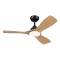 Philips - Ventilador de techo LED regulable OLAS LED/24W/230V Ø 106 cm negro/marrón + mando a distancia