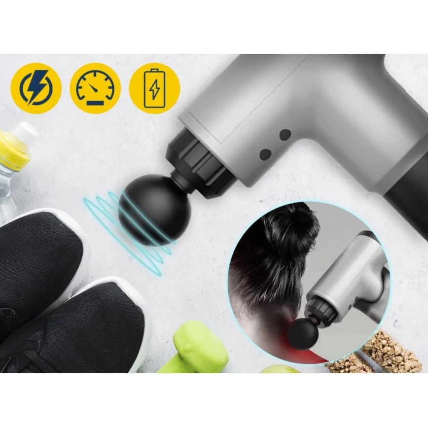 Pistola de masaje recargable 20W/8,4V 1500 mAh