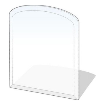 Placa de vidrio para chimenea 1200x1000x6 mm semiarco