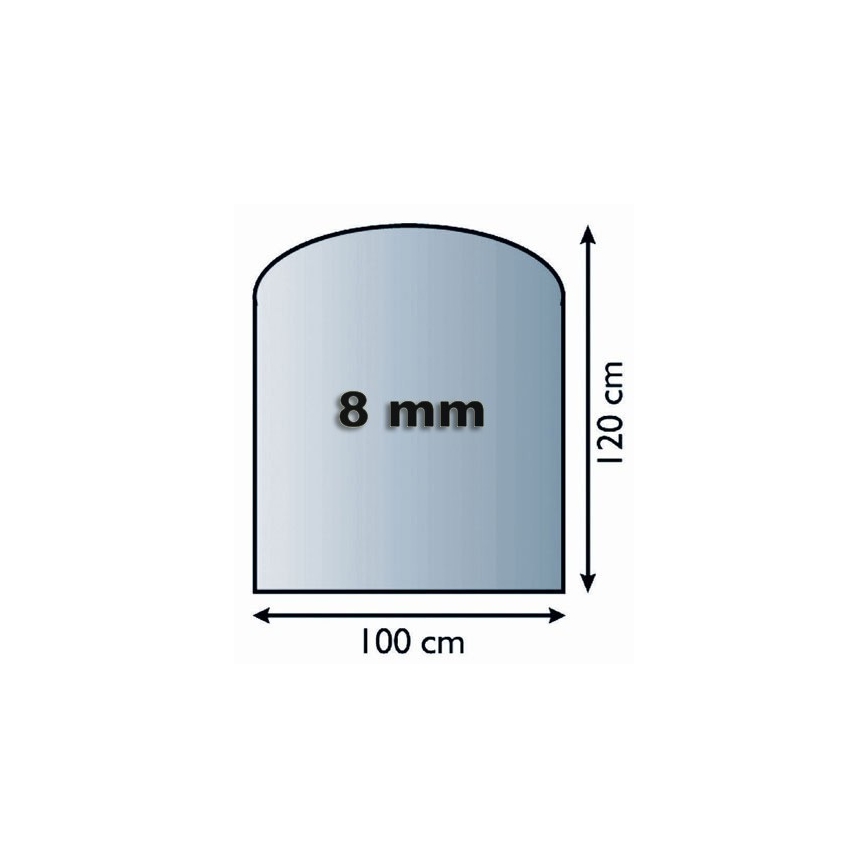 Placa de vidrio para chimenea 1200x1000x8 mm semiarco