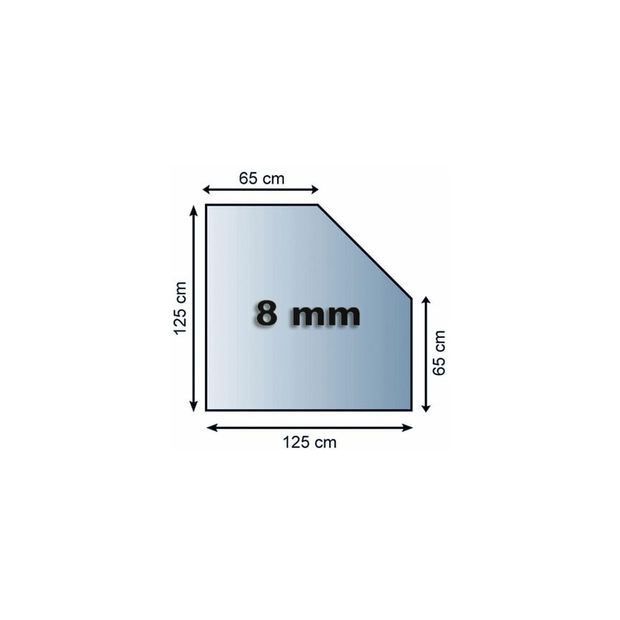 Placa de vidrio para chimenea 1250x1250x8 mm cuadrado biselado