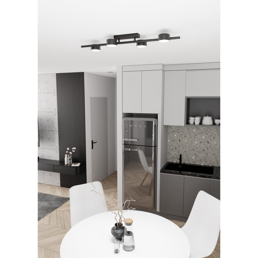 Plafón BET 4xGX53/12W/230V negro