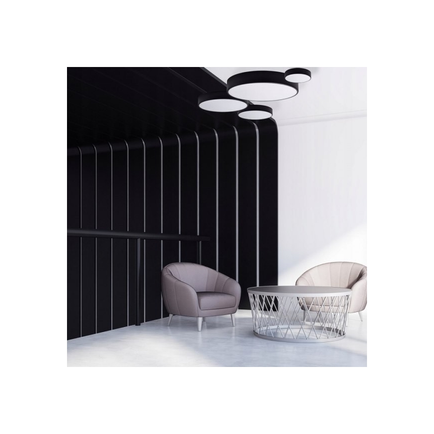 Plafón CLEO 6xE27/24W/230V diá. 80 cm negro