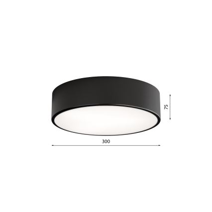 Plafón de baño CLEO 2xE27/24W/230V diá. 30 cm negro IP54