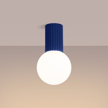 Plafón de baño HALO 1xG9/8W/230V diá. 12 cm IP44 azul