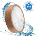Plafón de baño OAK 3xE27/15W/230V, roble, Ø 37 cm, IP54