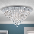 Plafón de cristal CELESTE 12xG9/40W/230V diá. 75 cm cromo brillante