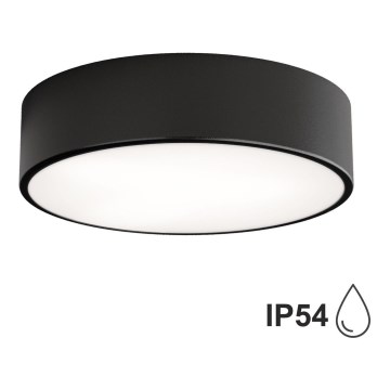 Plafón de exterior con sensor CLEO 2xE27/24W/230V ø 30 cm negro IP54