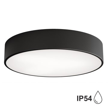 Plafón de exterior con sensor CLEO 3xE27/24W/230V ø 40 cm negro IP54