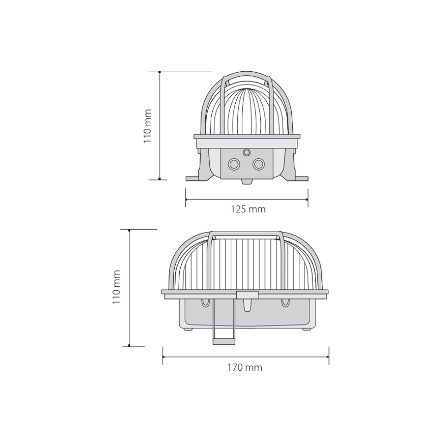 Plafón de exterior OVAL 1xE27/60W/230V IP44 rojo