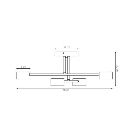 Plafón de techo HALO 4xGX53/10W/230V beige