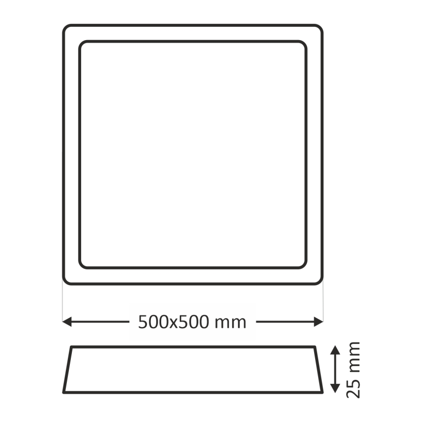 Plafón de techo LED 40W 230V 3000/4000/6500K 50x50 cm blanco