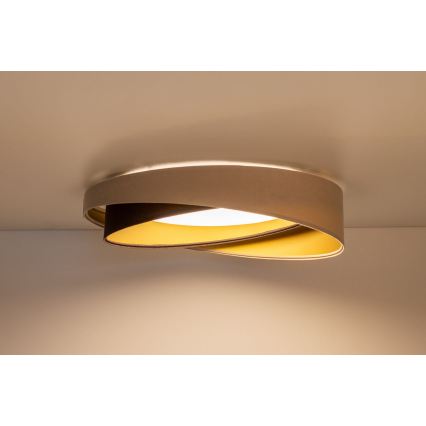 Plafón de techo LED GALAXY MODERN LED/24W/230V Ø 55 cm beige/marrón/dorado