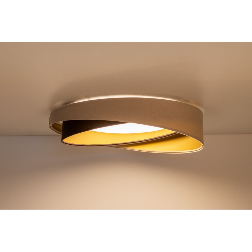 Plafón de techo LED GALAXY MODERN LED/24W/230V Ø 55 cm beige/marrón/dorado