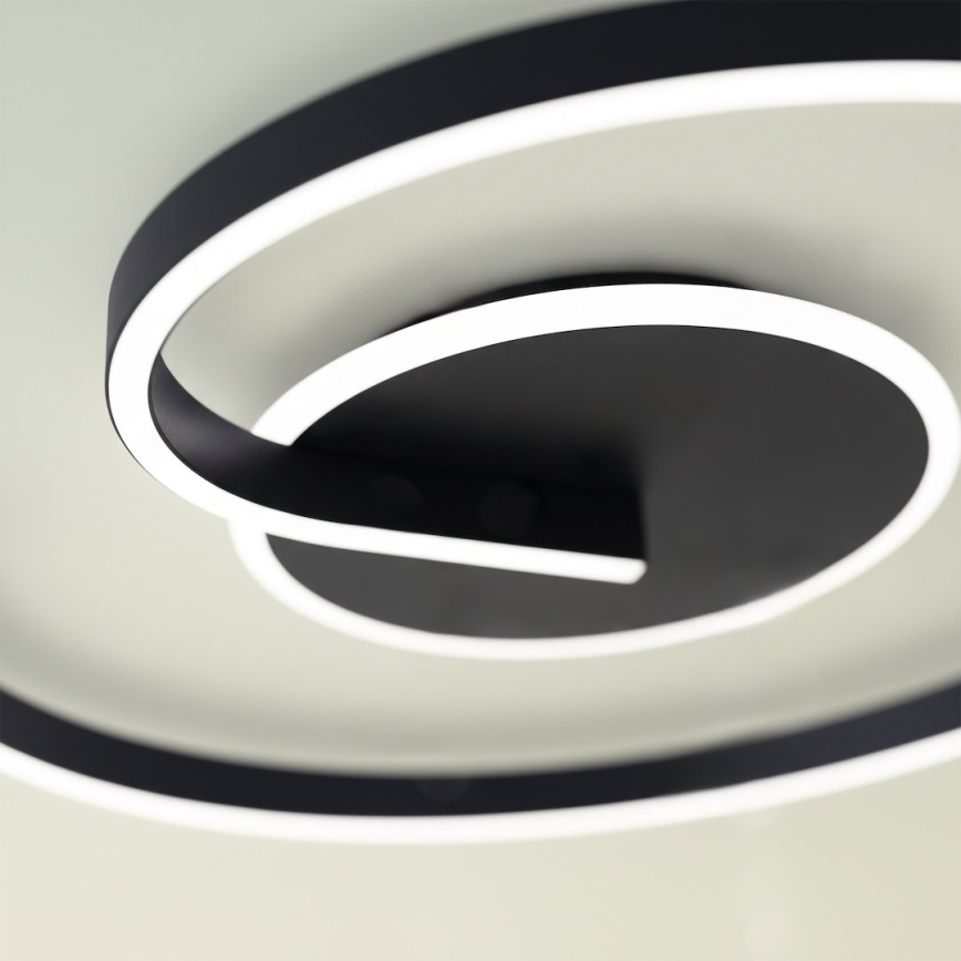 Plafón de techo LED LORENZO, 22 W, 230 V, Ø 50 cm, negro
