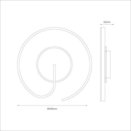 Plafón de techo LED LORENZO, 22 W, 230 V, Ø 50 cm, negro