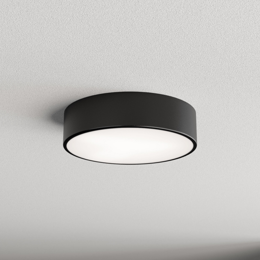 Plafón de techo para baño con sensor CLEO 2xE27/24W/230V Ø 30 cm negro IP54