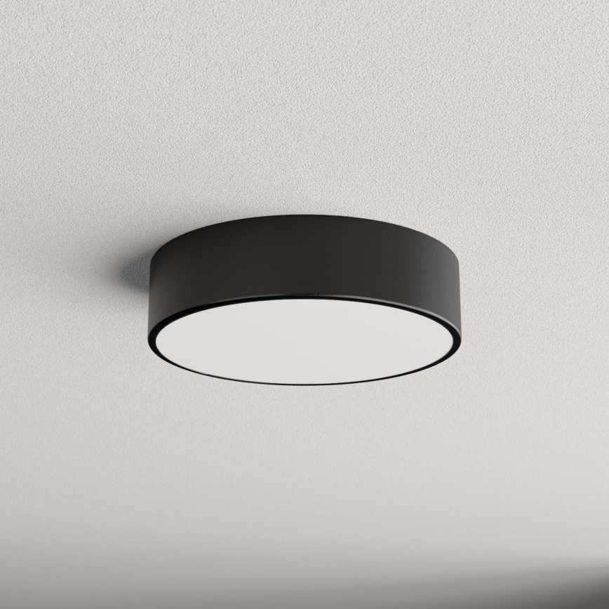 Plafón de techo para baño con sensor CLEO 2xE27/24W/230V Ø 30 cm negro IP54