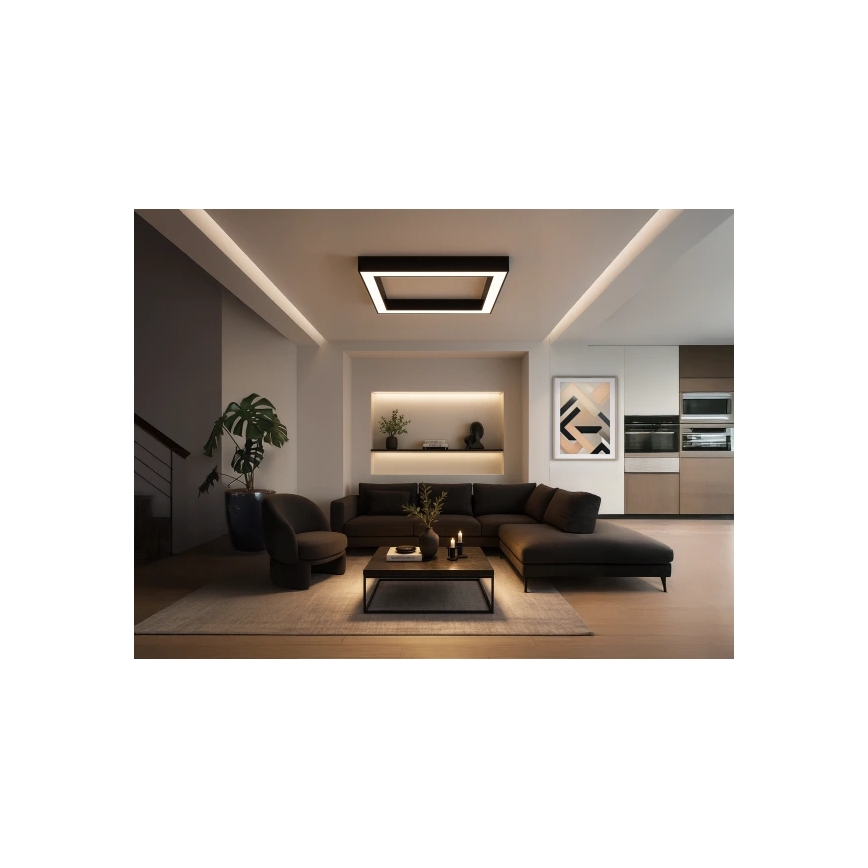 Plafón LED/130W/230V 3000/4000/6500K 100x100 cm negro