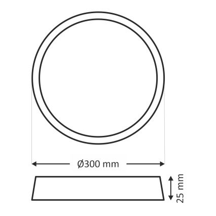 Plafón LED 24W/230V 3000/4000/6500K Ø 30 cm beige