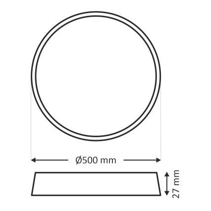 Plafón LED 40W 230V, seleccionable 3000/4000/6500K, Ø 50 cm, blanco